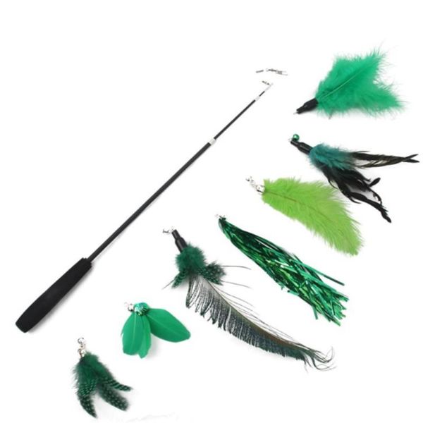 cat toys funny toy stick set with bell feather teaser wand interactive 7 replacement heads retractablethree section fishing rod 
cat toys funny toy stick set with bell feather teaser wand interactive 7 replacement heads retractablethree section fishing rod