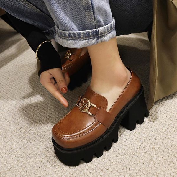 platform leather shoes women chunky thick sole round toe black brown pu shallow pure british style retro slip-on leisure loafers
platform leather shoes women chunky thick sole round toe black brown pu shallow pure british style retro slip-on leisure loafers