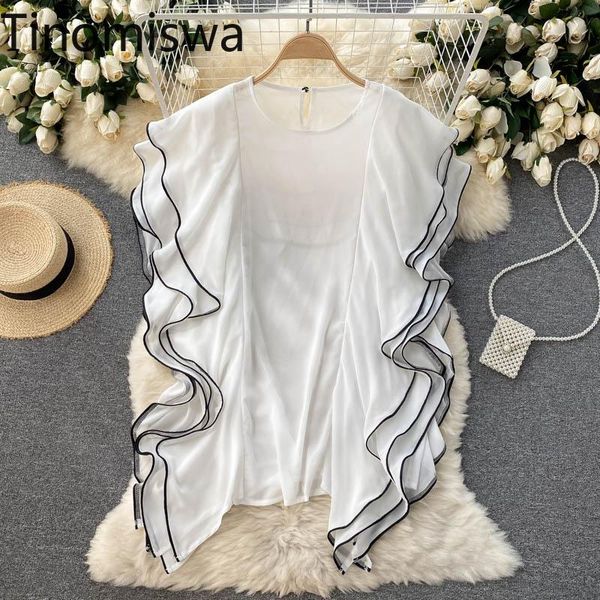 women's blouses & shirts tinomiswa ruffles patchwork elegant blouse women contrast color long sleeve chic o neck slightly transparent, White
women's blouses & shirts tinomiswa ruffles patchwork elegant blouse women contrast color long sleeve chic o neck slightly transparent, White