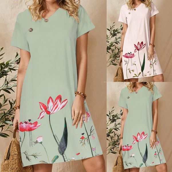 ethnic clothing casual dresses for women 2021 summer floral print v-neck knee-length dress ladies personality fashion button loose, Red
ethnic clothing casual dresses for women 2021 summer floral print v-neck knee-length dress ladies personality fashion button loose, Red