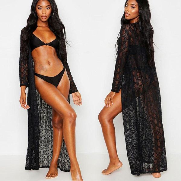 casual dresses womens arrival 2021 summer dress long boho chic clothes maxi sun beach lace salidas de, Black;gray