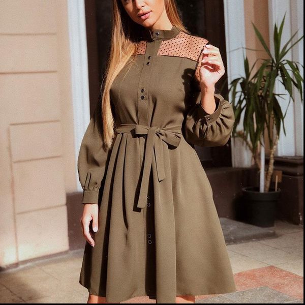 women casual sashes lace patchwork a line party dress ladies lantern sleeve elegant dress 2021 fashion women knee dress, Black;gray
women casual sashes lace patchwork a line party dress ladies lantern sleeve elegant dress 2021 fashion women knee dress, Black;gray