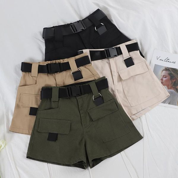 european and american casual high waist overalls women loose thin multi-pocket shorts military straight women's, White;black
european and american casual high waist overalls women loose thin multi-pocket shorts military straight women's, White;black