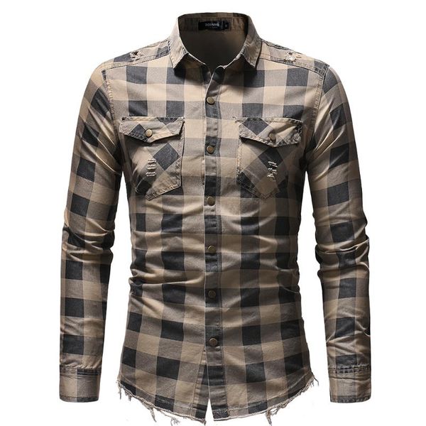 men's casual shirts 2021 luxury design classic plaid pocket decorative hem denim clothes high-quality long-sleeved shirt, White;black
men's casual shirts 2021 luxury design classic plaid pocket decorative hem denim clothes high-quality long-sleeved shirt, White;black