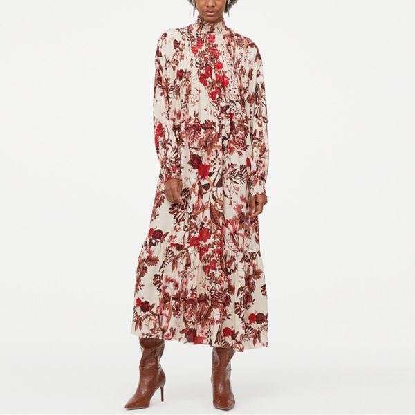 2021 new long sleeve spring vintage rayon cotton red floral dresses oversize a-line vestidos casual dress x5co, White
2021 new long sleeve spring vintage rayon cotton red floral dresses oversize a-line vestidos casual dress x5co, White