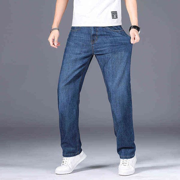 men's jeans fattening pants 2021 jeans men's loose straight trend thin soft fabric, Blue
men's jeans fattening pants 2021 jeans men's loose straight trend thin soft fabric, Blue