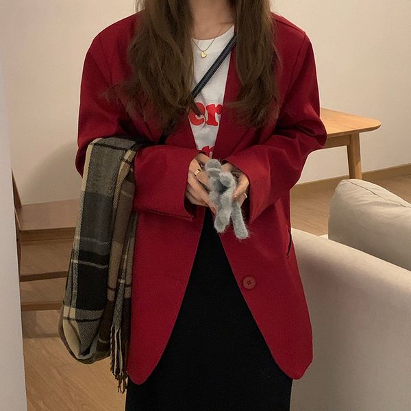 vintage casual quilted minimalist christmas red solid woolen blazer 2021 new ol elegant women blazers loose coat 5gwr, White;black
vintage casual quilted minimalist christmas red solid woolen blazer 2021 new ol elegant women blazers loose coat 5gwr, White;black