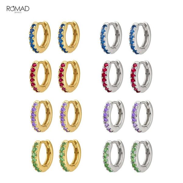 hoop & huggie romad luxurious 925 sterling silver earrings for women geometric colorful zircon pave pierced earings fine jewelry kolczyki, Golden;silver
hoop & huggie romad luxurious 925 sterling silver earrings for women geometric colorful zircon pave pierced earings fine jewelry kolczyki, Golden;silver