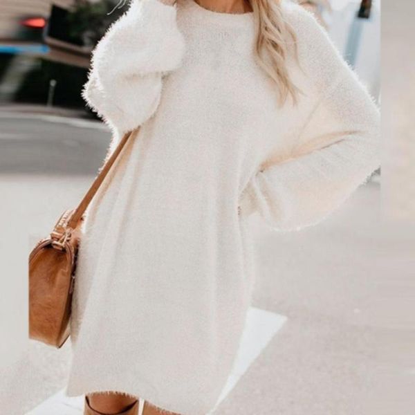 casual dresses solid color fabulous plush warm midi-length sweater dress breathable round neck for outdoor, Black;gray
casual dresses solid color fabulous plush warm midi-length sweater dress breathable round neck for outdoor, Black;gray