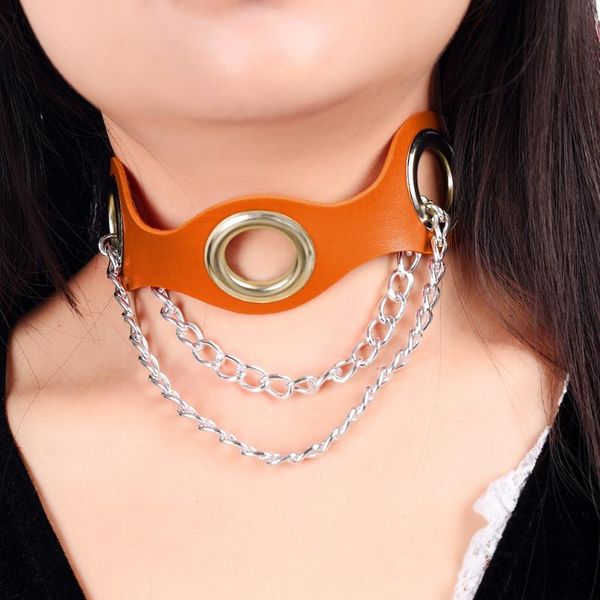 chains women gothic necklace punk style choker collar chocker round spike pendant jewelry for birthday party gift, Silver
chains women gothic necklace punk style choker collar chocker round spike pendant jewelry for birthday party gift, Silver