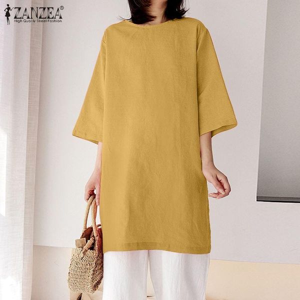 women's blouses & shirts zanzea women blouse korean 2021 spring solid color six quarter sleeves shirt casual cotton blusas chemise fem, White
women's blouses & shirts zanzea women blouse korean 2021 spring solid color six quarter sleeves shirt casual cotton blusas chemise fem, White