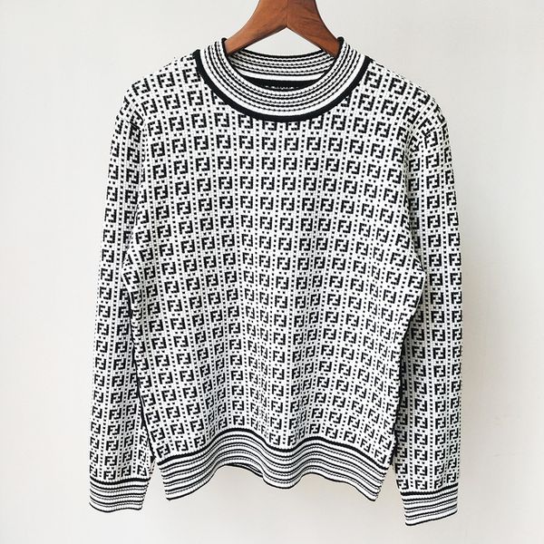 fall 21 new dotted letter jacquard round neck long sleeve knitted blouse for women, White;black
fall 21 new dotted letter jacquard round neck long sleeve knitted blouse for women, White;black