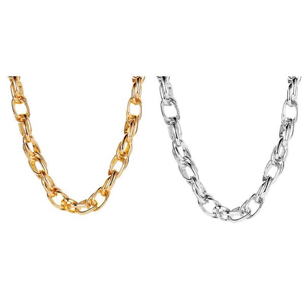 new product personality simple metal thick chain necklace exaggerated punk style ladies necklace, Silver
new product personality simple metal thick chain necklace exaggerated punk style ladies necklace, Silver