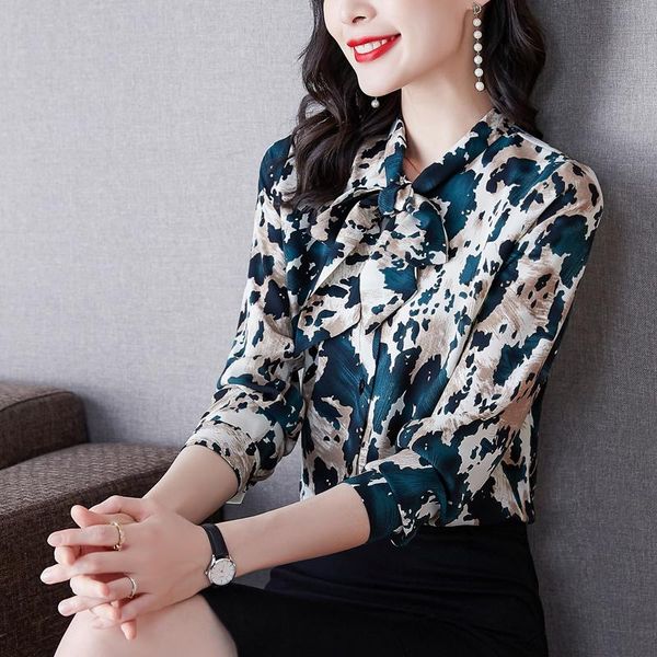 women's blouses & shirts fashion imitation silk print shirt women long-sleeved single-breasted blouse 2021 bow lace temperament ol offi, White
women's blouses & shirts fashion imitation silk print shirt women long-sleeved single-breasted blouse 2021 bow lace temperament ol offi, White
