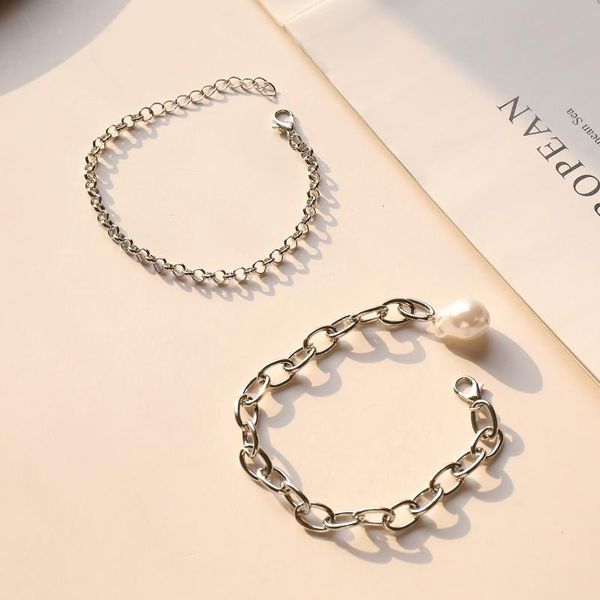 link, chain states jewelry pearl geometry double bracelet with female punk hipster personality, Black
link, chain states jewelry pearl geometry double bracelet with female punk hipster personality, Black
