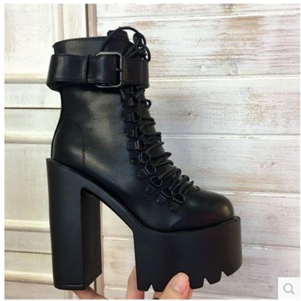 boots women's thick heel water platform buckle lace up side zipper super high, Black
boots women's thick heel water platform buckle lace up side zipper super high, Black