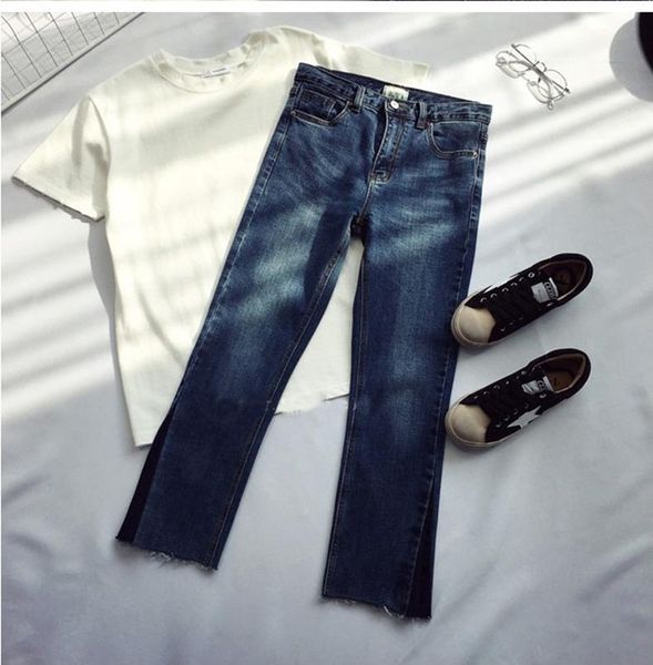women's jeans ladies high waist streetwear denim trousers retro split straight leg pants korean version, Blue
women's jeans ladies high waist streetwear denim trousers retro split straight leg pants korean version, Blue