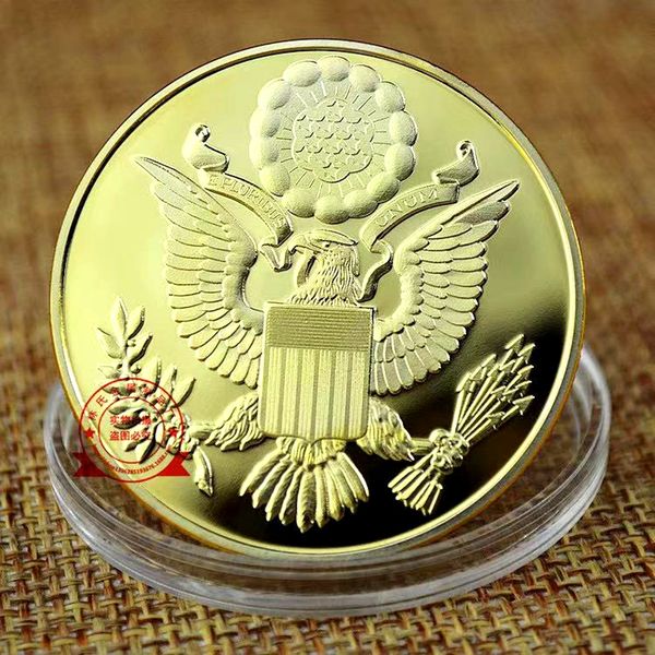 50pcs non magnetic great seal of the united states gold plated challenge coin craft om eagle all seeing eye collection badge
50pcs non magnetic great seal of the united states gold plated challenge coin craft om eagle all seeing eye collection badge