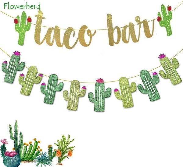 party decoration 2 set fiesta taco bar cactus banner garland gold green glittery for mexican cinco de mayo decorations
party decoration 2 set fiesta taco bar cactus banner garland gold green glittery for mexican cinco de mayo decorations