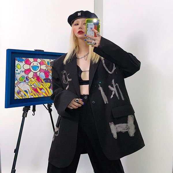 women's jackets women suit fabric 2021 fashion streewear black letter print coats female autumn vintage pockets coat girls chic, Black;brown
women's jackets women suit fabric 2021 fashion streewear black letter print coats female autumn vintage pockets coat girls chic, Black;brown
