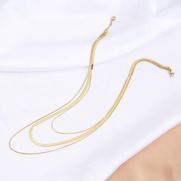 chains fashion stainless steel snake chain stacked neckalce multi-layer layer geometric choker for women jewelry, Silver
chains fashion stainless steel snake chain stacked neckalce multi-layer layer geometric choker for women jewelry, Silver