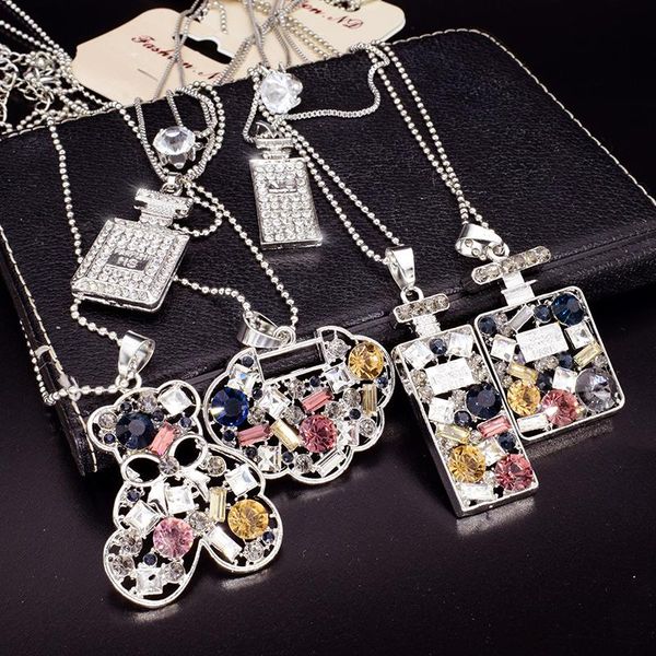 pendant necklaces design colorful rhinestone long necklace perfume bottle for women exquisite jewelry sweater chain nc044, Silver
pendant necklaces design colorful rhinestone long necklace perfume bottle for women exquisite jewelry sweater chain nc044, Silver