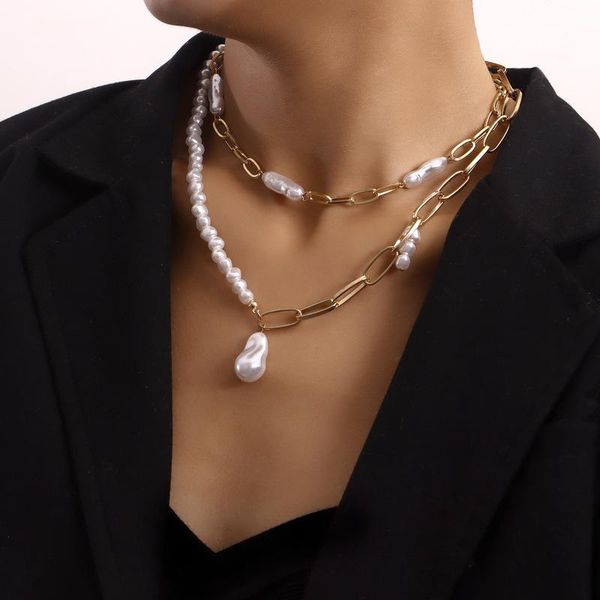 pendant necklaces vintage boho multilayer pearl choker geometric chunky chain necklace for women gold color collar fashion jewelry gift, Silver
pendant necklaces vintage boho multilayer pearl choker geometric chunky chain necklace for women gold color collar fashion jewelry gift, Silver