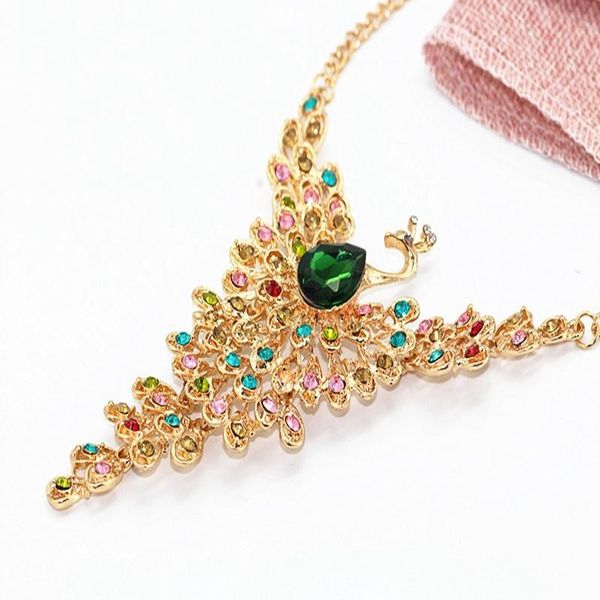 pendant necklaces exaggerated jewelry yellow gold filled retro peacock womens necklace, Silver
pendant necklaces exaggerated jewelry yellow gold filled retro peacock womens necklace, Silver