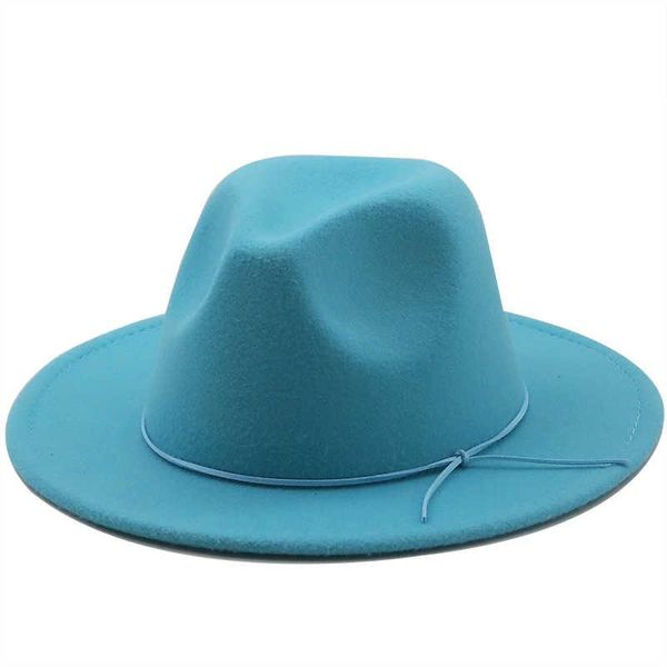 wide brim hats fedora hat for women solid color wool felt men autumn winter panama gamble yellow jazz cap 56-61cm, Blue;gray
wide brim hats fedora hat for women solid color wool felt men autumn winter panama gamble yellow jazz cap 56-61cm, Blue;gray
