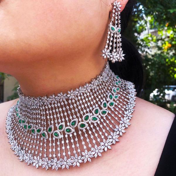 earrings & necklace godki super big luxury 4pcs african chokers jewelry sets for women wedding dubai bridal set 2022, Silver
earrings & necklace godki super big luxury 4pcs african chokers jewelry sets for women wedding dubai bridal set 2022, Silver