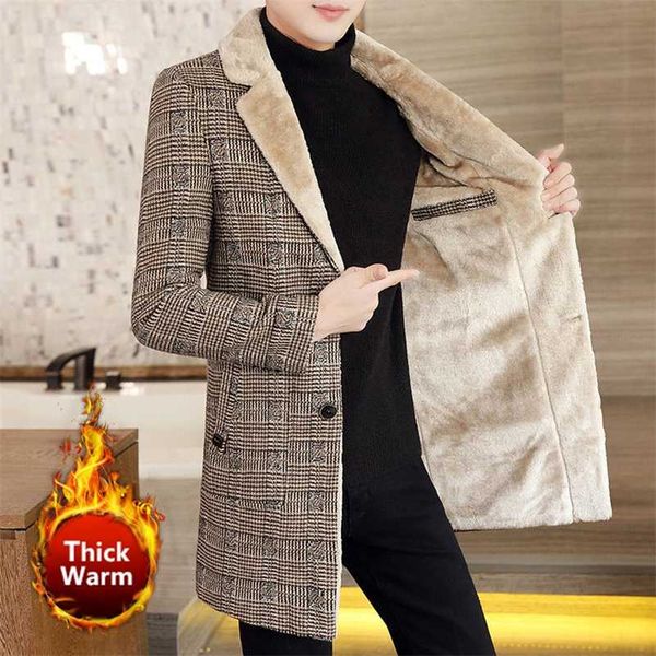fall winter korean thickened slim woolen long thick warm jacket streetwear fake fur lapel men jacket trench coat men tweed coat 211122, Black
fall winter korean thickened slim woolen long thick warm jacket streetwear fake fur lapel men jacket trench coat men tweed coat 211122, Black