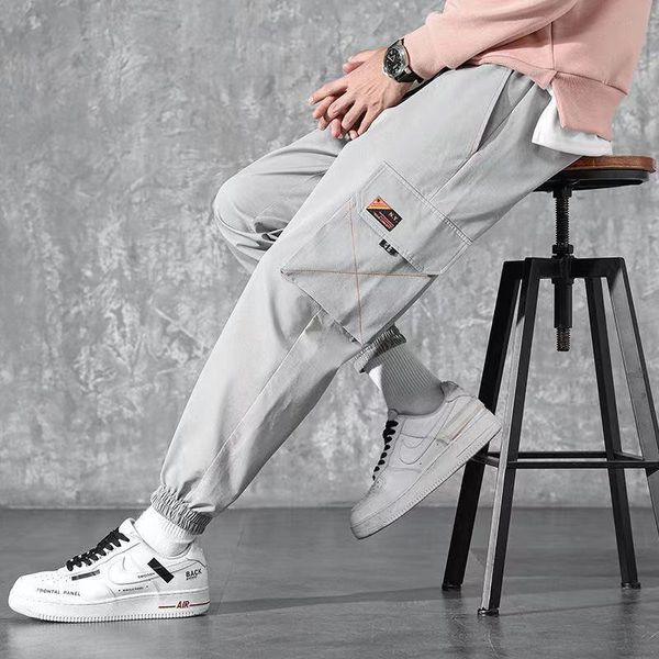 men's pants 2021 hip hop joggers men cargo solid color streetwear casual pockets track male fashion ribbons harem trousers, Black
men's pants 2021 hip hop joggers men cargo solid color streetwear casual pockets track male fashion ribbons harem trousers, Black