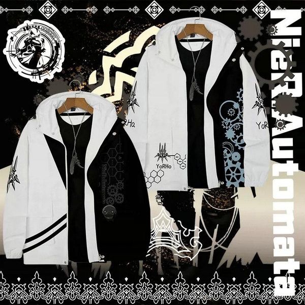 men's jackets nier:automata anime men jacket 3d women zipper hooded casual sportswear coat boys girls cotton fleece cosplay black white, Black;brown
men's jackets nier:automata anime men jacket 3d women zipper hooded casual sportswear coat boys girls cotton fleece cosplay black white, Black;brown