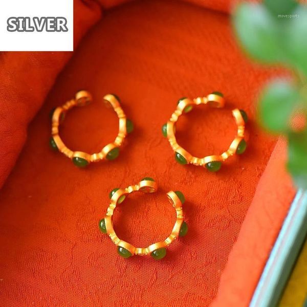 cluster rings original ancient gold craftsmanship yang green jasper opening adjustable ring chinese style retro charm brand silver jewelry1, Golden;silver
cluster rings original ancient gold craftsmanship yang green jasper opening adjustable ring chinese style retro charm brand silver jewelry1, Golden;silver