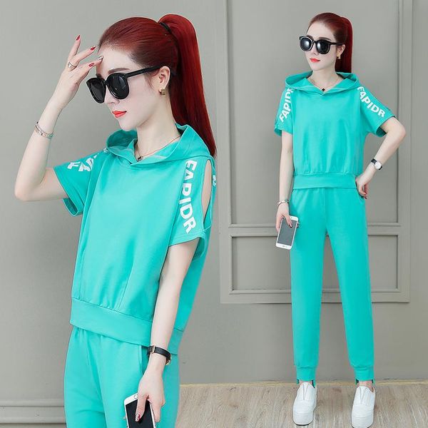 women's tracksuits fashion loose 2 piece set summer hooded short sleeve trousers two letter printing women clothes green pink, Gray
women's tracksuits fashion loose 2 piece set summer hooded short sleeve trousers two letter printing women clothes green pink, Gray
