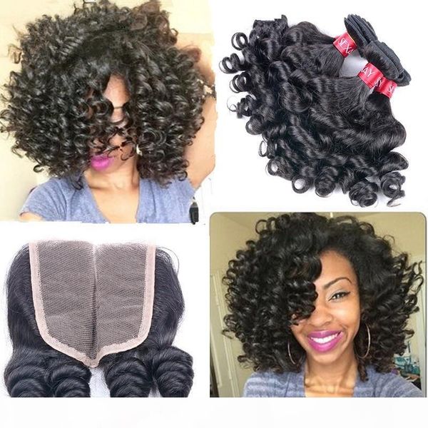 lace closure with brazilian hair bundles 4pcs lot unprocessed virgin aunty funmi human hair bouncy curly with middle part 4*4 closure, Black
lace closure with brazilian hair bundles 4pcs lot unprocessed virgin aunty funmi human hair bouncy curly with middle part 4*4 closure, Black