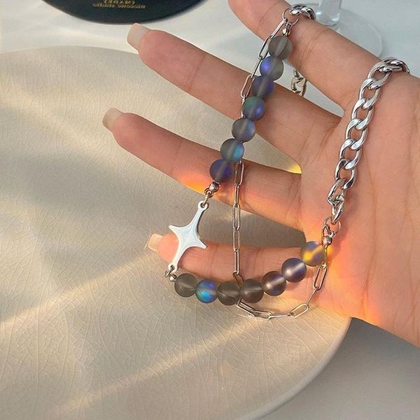 pendant necklaces u-magical gothic punk asymmetry star blue reflective opals beaded chokers necklace for women chunky chain metal jewelry, Silver
pendant necklaces u-magical gothic punk asymmetry star blue reflective opals beaded chokers necklace for women chunky chain metal jewelry, Silver