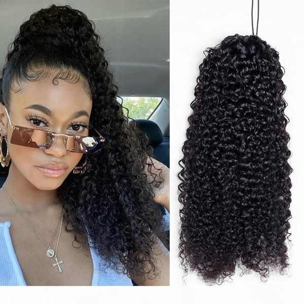 kinky curly drawstring ponytail remy human hair 1b color brazilian cury ponytail afro clip in extensions 2 combs 140g, Black
kinky curly drawstring ponytail remy human hair 1b color brazilian cury ponytail afro clip in extensions 2 combs 140g, Black