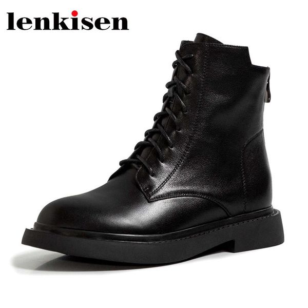 boots lenkisen 2021 genuine leather round toe med heel winter shoes handmade brand cross-tied campus ankle l27, Black
boots lenkisen 2021 genuine leather round toe med heel winter shoes handmade brand cross-tied campus ankle l27, Black