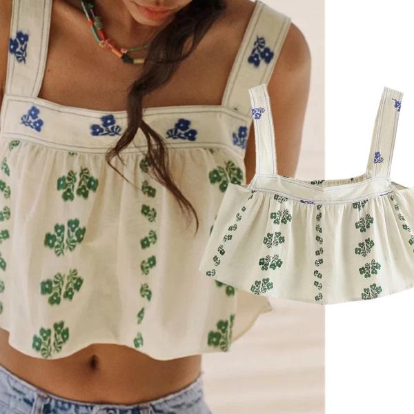 women's blouses & shirts withered ins blogger indie folk vintage floral embroidery blouse women beach short blusas tank shirt and, White
women's blouses & shirts withered ins blogger indie folk vintage floral embroidery blouse women beach short blusas tank shirt and, White