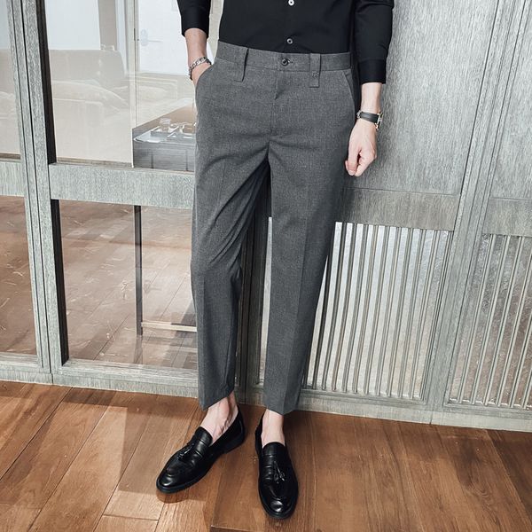 2021 in men's suits solid colors formal deal wearing ankle thin length office adjustment social pants homme attire iet9, Black
2021 in men's suits solid colors formal deal wearing ankle thin length office adjustment social pants homme attire iet9, Black