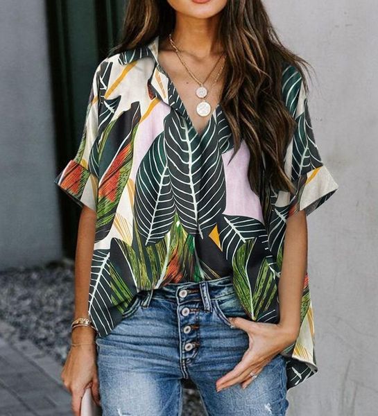 women's blouses & shirts plus size loose women pullover turn-down collar print vacation casual chiffon short-sleeves woman ladies, White
women's blouses & shirts plus size loose women pullover turn-down collar print vacation casual chiffon short-sleeves woman ladies, White