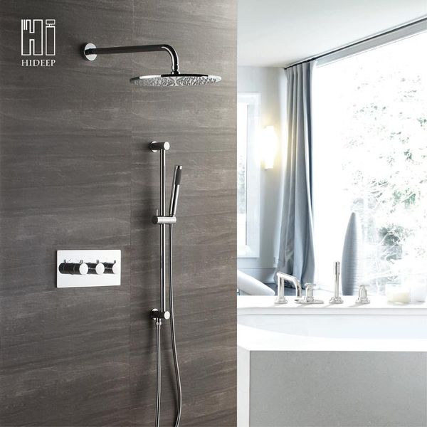 hideep shower faucet set rainfall shower head wall mounted bathroom mixer two functions embedded thermostatic valve
hideep shower faucet set rainfall shower head wall mounted bathroom mixer two functions embedded thermostatic valve
