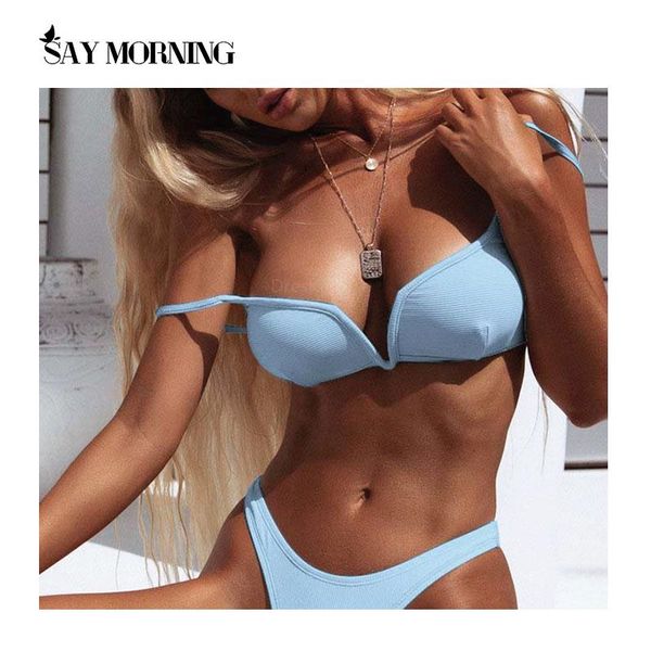 women's swimwear say morning v-neck push up swimsuit 2021 backless solid color bikini set bathing suit female summer beach, White;black
women's swimwear say morning v-neck push up swimsuit 2021 backless solid color bikini set bathing suit female summer beach, White;black