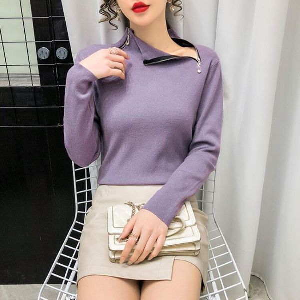 women's sweaters 2021 autumn winter knitting sweater women casual slim zipper korean style fashion elegant sweet lady pullovers, White;black
women's sweaters 2021 autumn winter knitting sweater women casual slim zipper korean style fashion elegant sweet lady pullovers, White;black
