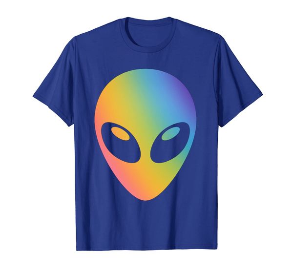 holographic glow effect alien head t shirt, White;black 
holographic glow effect alien head t shirt, White;black