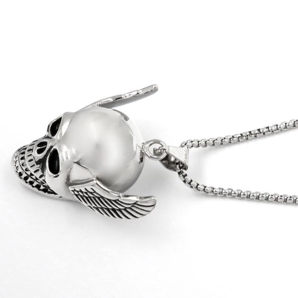 pendant necklaces 1 angel skull necklace mens gift vintage titanium stainless steel punk rock man boys skeleton jewelry, Silver
pendant necklaces 1 angel skull necklace mens gift vintage titanium stainless steel punk rock man boys skeleton jewelry, Silver
