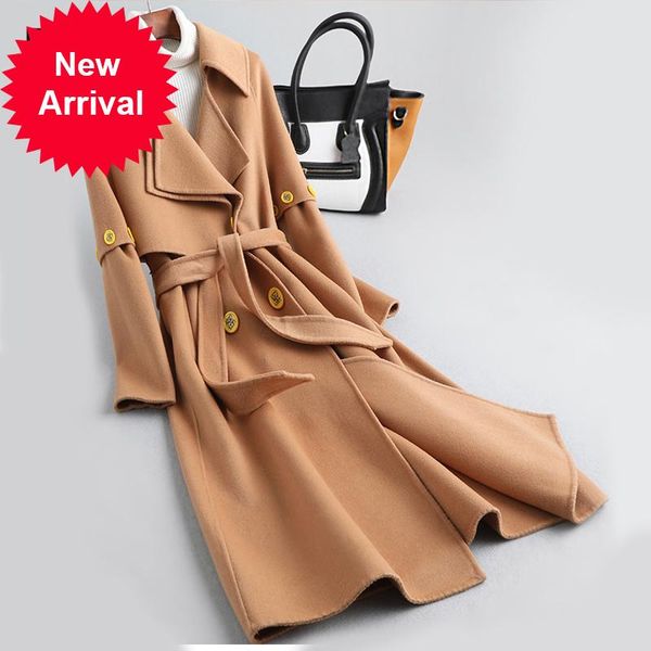 women's wool & blends 2021 fall/winter women fashion jacket fur coat female lady's long style pocket trench clothes a30076, Black
women's wool & blends 2021 fall/winter women fashion jacket fur coat female lady's long style pocket trench clothes a30076, Black