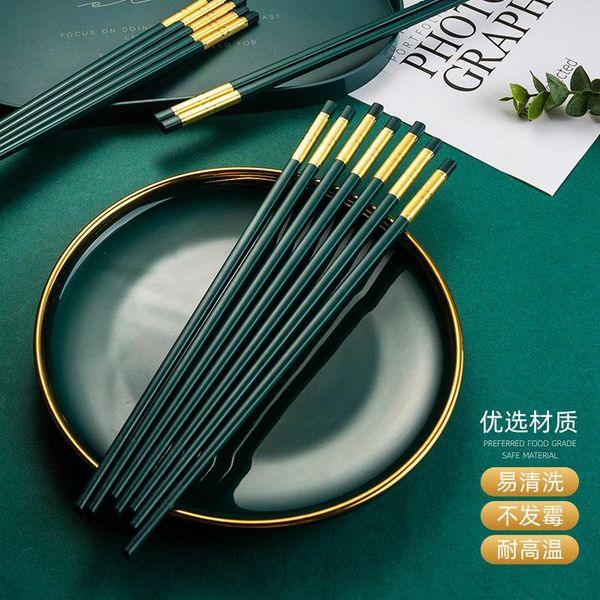 chopsticks 5 pairs of chinese chopsticks, tableware, sticks, alloy dining utensils, sushi non-slip household kitchen utensils
chopsticks 5 pairs of chinese chopsticks, tableware, sticks, alloy dining utensils, sushi non-slip household kitchen utensils