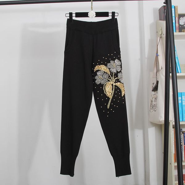 knitted tracksuit set women handwork beading flowers sweater pencil pants two piece outfits female loose casual black knit suit kk7j, Blue
knitted tracksuit set women handwork beading flowers sweater pencil pants two piece outfits female loose casual black knit suit kk7j, Blue